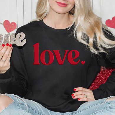 Love Bold Heart Puff - Women's Graphic Sweatshirt