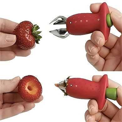 Small Fruit Stem Remover & Corer - For Strawberries, Tomatoes, Pineapple Eyes