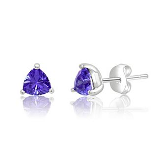 Sterling Silver Triangle Tanzanite Earrings