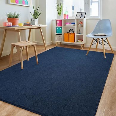 4x6 ft Navy Blue Washable Memory Foam Rug, Non-Slip Indoor Area Carpet