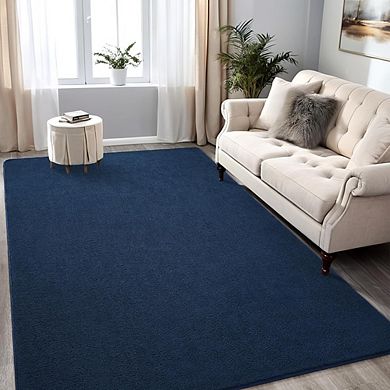 4x6 ft Navy Blue Washable Memory Foam Rug, Non-Slip Indoor Area Carpet