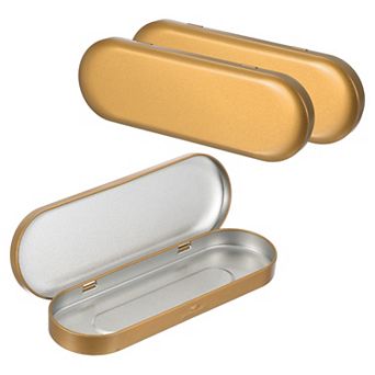 3 Pack Metal Hinged Tins Box Rectangular Empty Tin Box Portable Pencil Containers