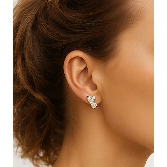 Sterling Silver Double Heart Earrings