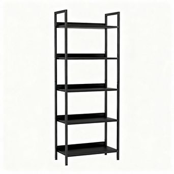 5 tier Multifunctional Bookshelf, Metal Frame, Easy Assembly, Modern Style