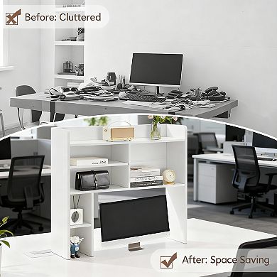 7-Compartment Desk Organizer: Sturdy, Adjustable, Multi-Use