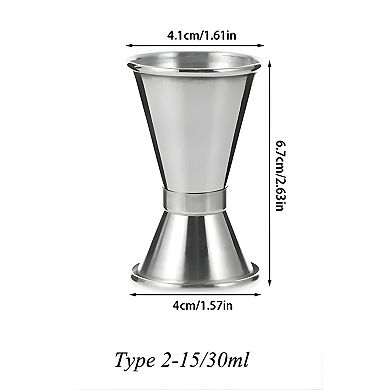 Stainless Steel Double-Sided Jigger 0.50 oz & 1 oz