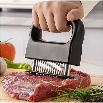 Stainless Steel Meat Tenderizer for Steaks, Chicken, Pork - Sharp Needles to Puncture Meat