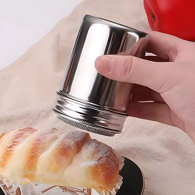 Stainless Steel Powdered Sugar Cinnamon Can Shaker Duster with Fine Mesh Lid