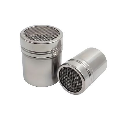 Stainless Steel Powdered Sugar Cinnamon Can Shaker Duster with Fine Mesh Lid