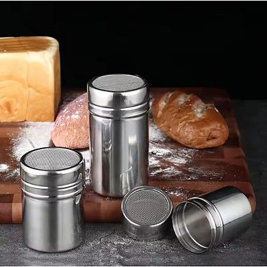 Stainless Steel Powdered Sugar Cinnamon Can Shaker Duster with Fine Mesh Lid