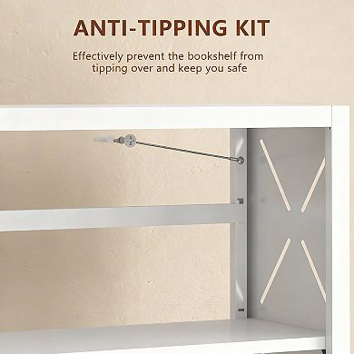 3-Tier Metal Bookshelf with Adjustable Shelves for Home Office