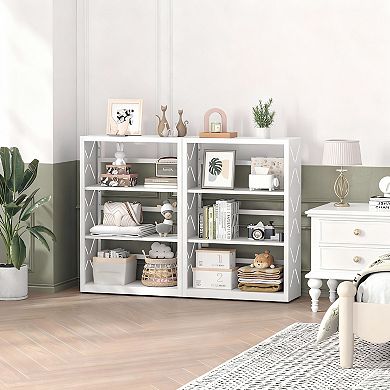 3-Tier Metal Bookshelf with Adjustable Shelves for Home Office