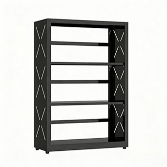 3 tier Metal Bookshelf with Adjustable Shelves for Home Office
