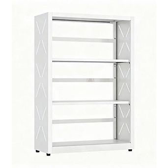 3 tier Metal Bookshelf with Adjustable Shelves for Home Office