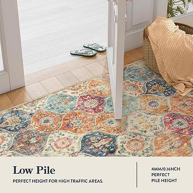 Trellis Washable Rug, 2x3 Kitchen Rugs for Entryway Bathroom, Non-Slip Indoor Door Mat Ultra-Thin