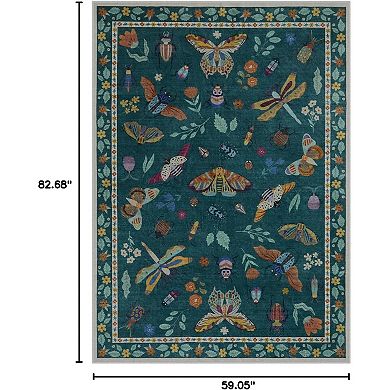 Insect Print 5x7 Area Rugs for Living Room, Soft Washable Rugs for ...