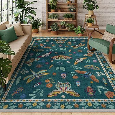 Insect Print 5x7 Area Rugs for Living Room, Soft Washable Rugs for ...
