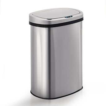 13 Gal./50 Liter Stainless Steel Oval Motion Sensor Trash Can for Kitchen