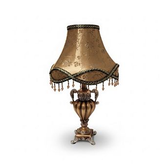 24"H Elegant Vase with Brown Palace Beaded Shade LED Lamp