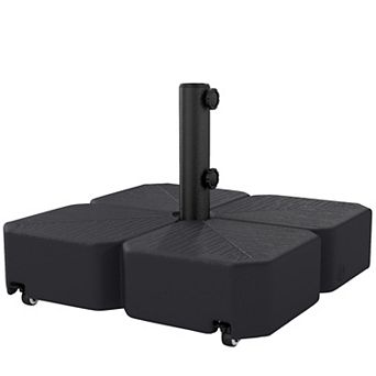 Outsunny Patio Umbrella Base with Wheels for 1.5"/1.9" Poles,