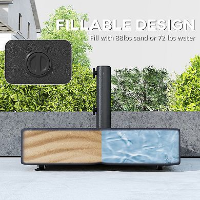 Outsunny Patio Umbrella Base with Wheels for 1.5"/1.9" Poles,