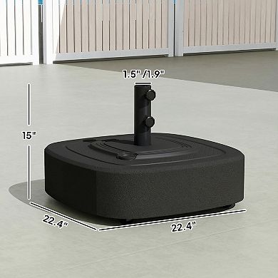 Patio Umbrella Base with Wheels, Umbrella Base for 1.5"/1.9" Umbrella Poles