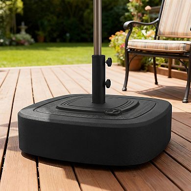 Patio Umbrella Base with Wheels, Umbrella Base for 1.5"/1.9" Umbrella Poles