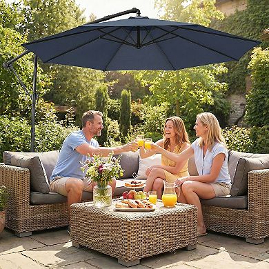 Outsunny 10 ft Offset Patio Umbrella with Cover, Cantilever Umbrella