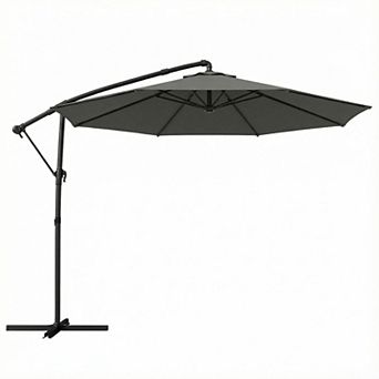 Outsunny 10 ft Offset Patio Umbrella with Cover, Cantilever Umbrella