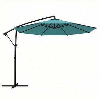 Outsunny 10 ft Offset Patio Umbrella with Cover, Cantilever Umbrella