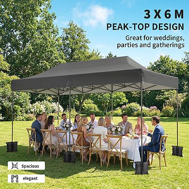 Outsunny 10x20 ft Pop Up Canopy Tent, Heavy Duty Outdoor Canopy,