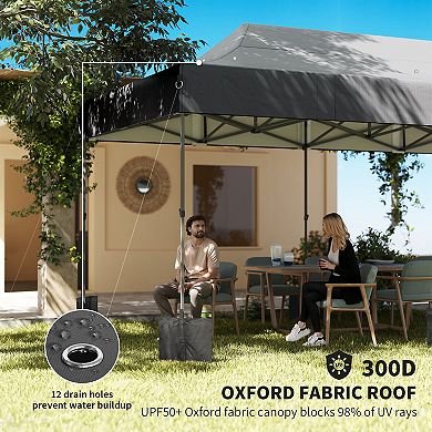 Outsunny 10x20 ft Pop Up Canopy Tent, Heavy Duty Outdoor Canopy,