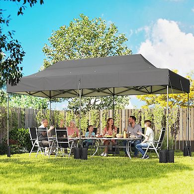 Outsunny 10x20 ft Pop Up Canopy Tent, Heavy Duty Outdoor Canopy,
