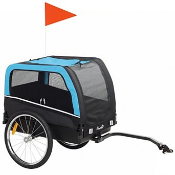 PawHut Dog Bike Trailer, Pet Cart Bicycle Carrier with 20" Air Tires