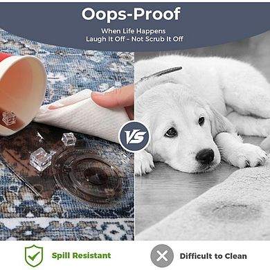 Vintage Blue 5x7 Area Rug Low-Pile Non-Slip Washable Floor Mat