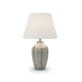 16"H Mosaic Ceramic Base Table Lamp with White Shade