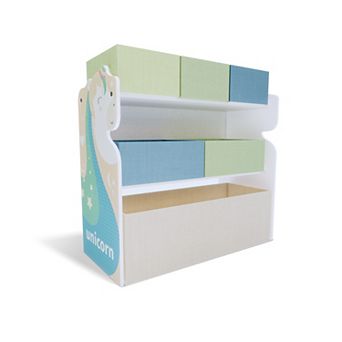 Kids Bookshelf& Toy Storage, 3 tier Wooden Open Bookcase, Toy Organizer with Spacious Top Shelf