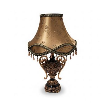 24"H Decorative Vase with Brown Palace Beaded Shade LED Lamp