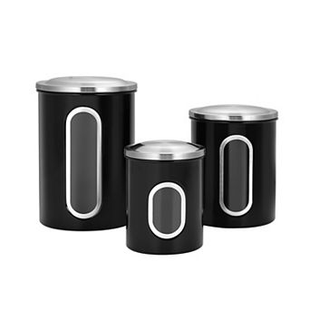 3 pc Canisters Sets, Airtight Canister Set With See Through Window, Storage Jars For The Kitchen