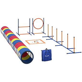 PawHut Dog Agility Training Equipment, 12 pc Dog Obstacle Course