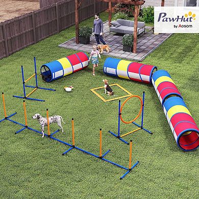 PawHut Dog Agility Training Equipment, 12-Piece Dog Obstacle Course