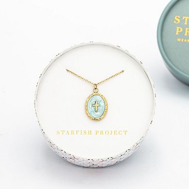 Shine Bright Cross Pendant in Mint