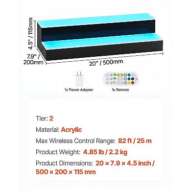 10-Bottle Countertop Wine Display with Remote and App Control - Black