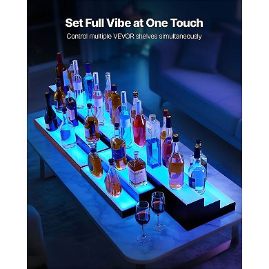 10-Bottle Countertop Wine Display with Remote and App Control - Black