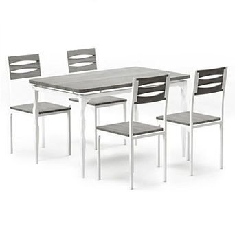 5 pc Dining Table Set, Dining Table and Chairs Set for 4, Kitchen Table Set for Dining Room