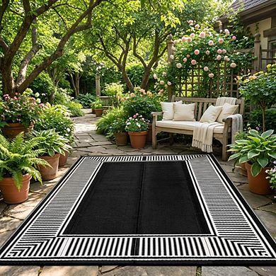 Fashionwu Modern Washable Simple Plastic Geometry Waterproof UV Resistant Stain Resistant Area Rug