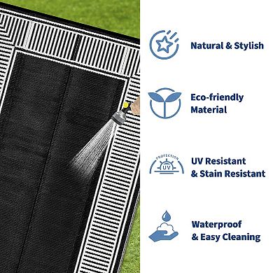 Fashionwu Modern Washable Simple Plastic Geometry Waterproof UV Resistant Stain Resistant Area Rug