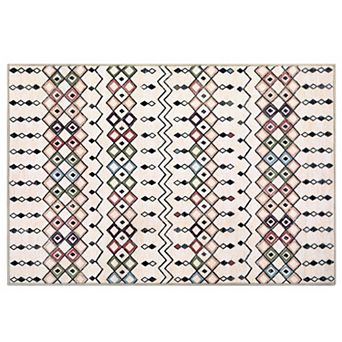 Fashionwu Modern Geometry Washable Low Pile Non Slip Non Shedding Area Rug for Bedroom Kitchen