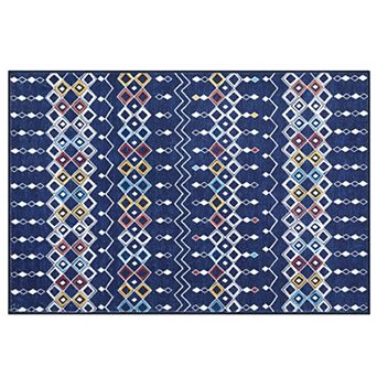 Fashionwu Modern Geometry Washable Low Pile Non Slip Non Shedding Area Rug for Bedroom Kitchen