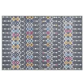 Fashionwu Modern Geometry Washable Low Pile Non Slip Non Shedding Area Rug for Bedroom Kitchen